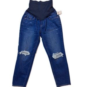 Old Navy Maternity Full-Panel Boyfriend Ripped Jeans Size 2 NWT